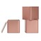 Square Tin Can Empty Cube Steel Box Storage Container kit 65mm Series for Treats, Gifts, Favors, Loose Tea, Coffee and Crafts, Rose Gold, 3S